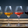 wine glasses in different colors
